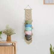Big Savings! Wall-Mounted Hat Rack with Woven Tapestry Design, Bohemian Style Cap Storage Rack for Home, Bedroom, or Closet, Space-Saving Decorative Hat Holder